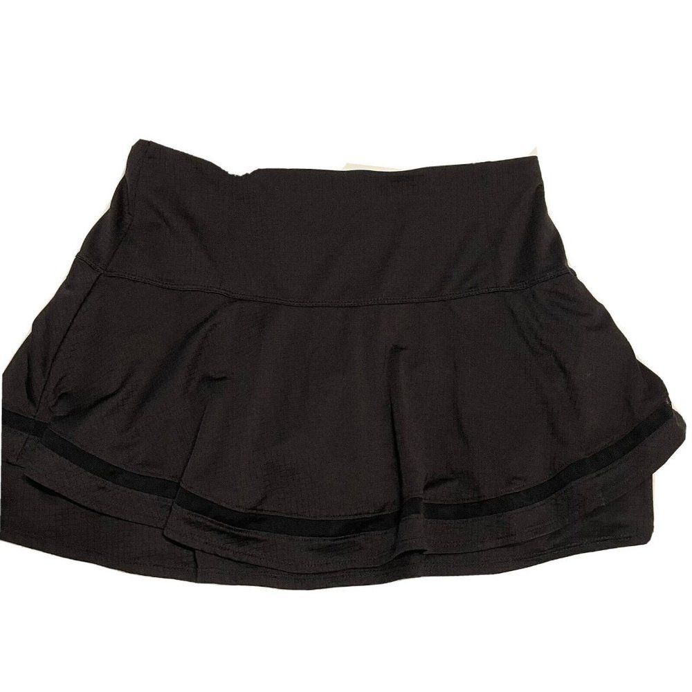 Lucky In Love Golf Ladies Large Tennis skort Stretch Pull On Black Ruffle READ